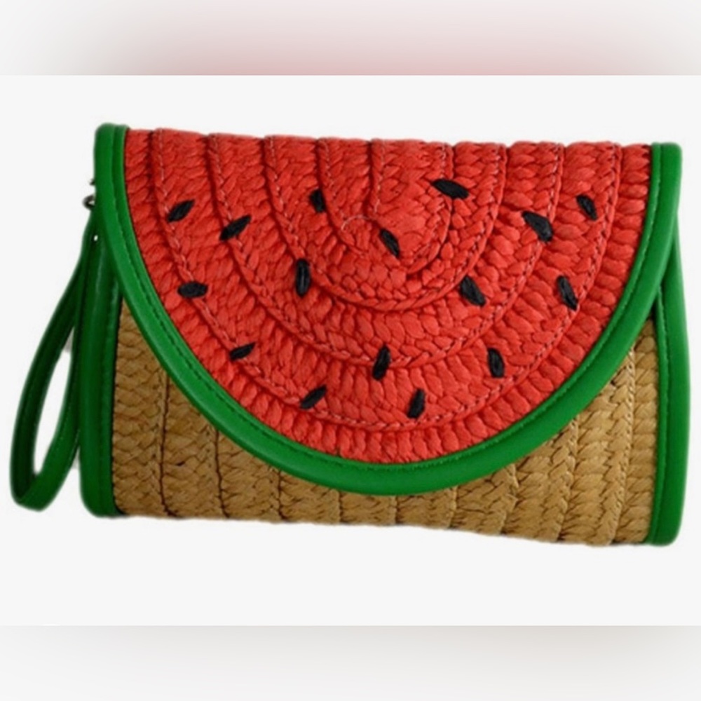 Watermelon Straw Clutch Bag